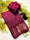 Fancy Bhandhani Print Pure Dola Silk Saree Wholesalers In Delhi
